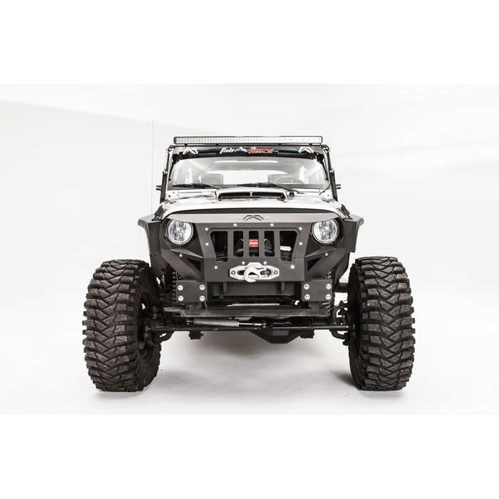 Fab Fours Grumper Grille/Front Bumper; 2 Stage Black Powder Coated; Combines Both Grillee And Bumper; Model GR1000-1