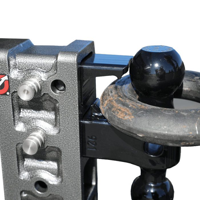 GEN-Y MEGA-DUTY 2.5" Offset Shank 3" rise, 6" Drop 3.5K TW 32K Hitch & GH-0161 Dual-Ball Model GH-1914
