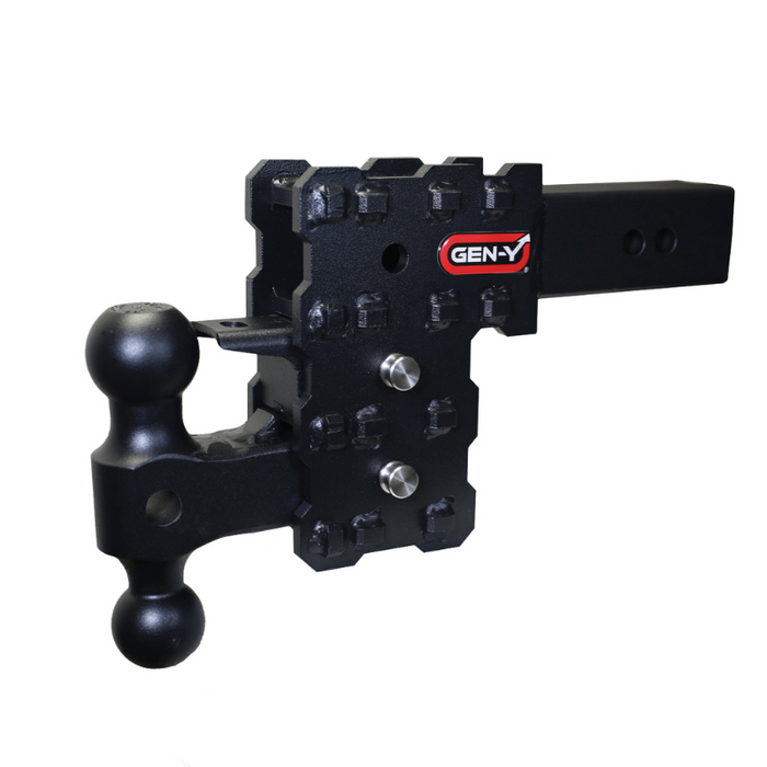 GEN-Y PHANTOM-X 2.5" Solid Shank 5" Drop 1.6K TW 16K Hitch & GH-051 Dual-Ball & GH-032 Pintle Lock Model GH-2423X