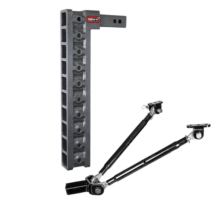 GEN-Y MEGA-DUTY 2" Shank 22.5" Drop 1.5K TW 10K Hitch & GH-0100 Stabilizer Kit Model GH-3010