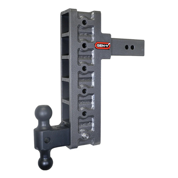 GEN-Y MEGA-DUTY 2.5" Offset Shank 3" Rise, 12" Drop 3K TW 21K Hitch & GH-061 Dual-Ball Model GH-916