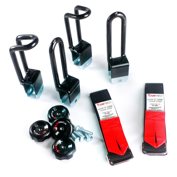 Vantech 3-Bar White Steel Clamp-On Ladder Rack System Dodge RAM Van 1981-2007 (All Trims) Model H1063W