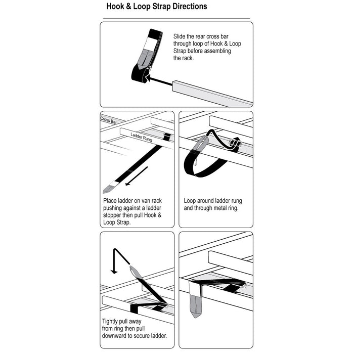 Vantech 3-Bar White Steel Clamp-On Ladder Rack System Dodge RAM Van 1981-2007 (All Trims) Model H1063W