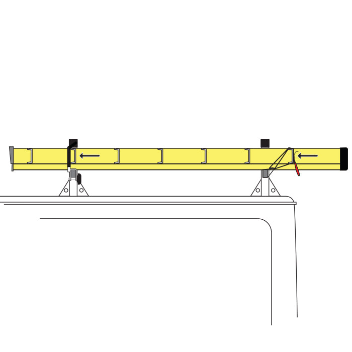 Vantech 3-Bar White Steel Clamp-On Ladder Rack System Dodge RAM Van 1981-2007 (All Trims) Model H1063W