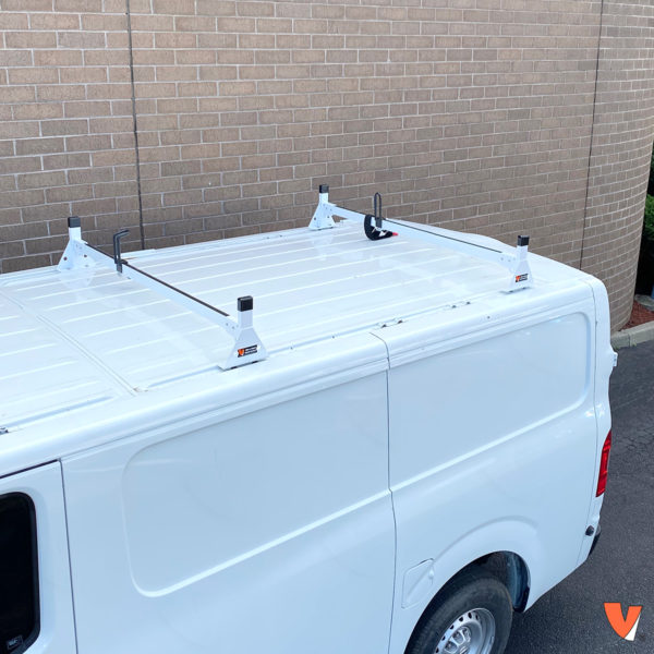 Vantech 2-Bar White Steel Bolt-On Ladder Rack System Nissan NV 2011-current Model H1302W