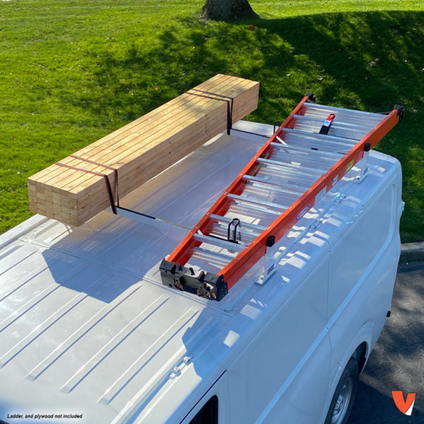 Vantech 2-Bar White Steel Bolt-On Ladder Rack System Nissan NV 2011-current Model H1302W