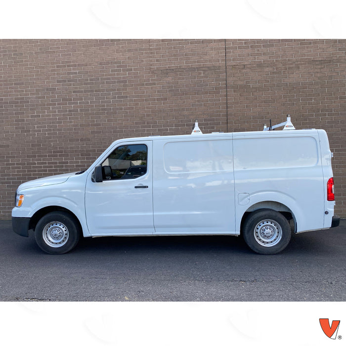 Vantech 2-Bar White Steel Bolt-On Ladder Rack System Nissan NV 2011-current Model H1302W