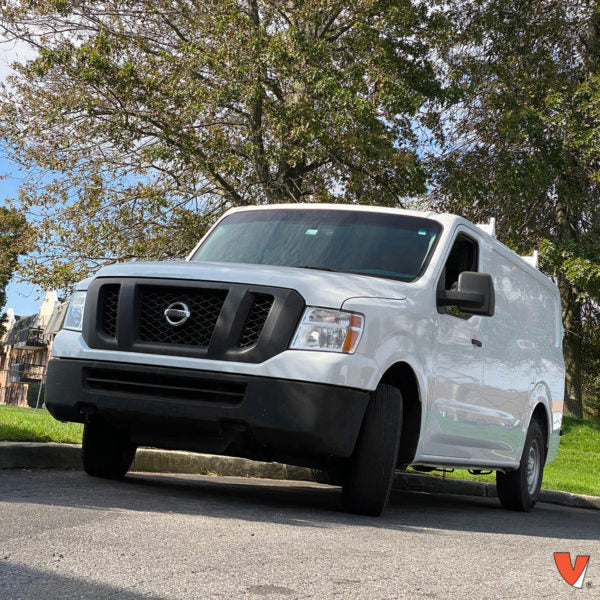 Vantech 2-Bar White Steel Bolt-On Ladder Rack System Nissan NV 2011-current Model H1302W