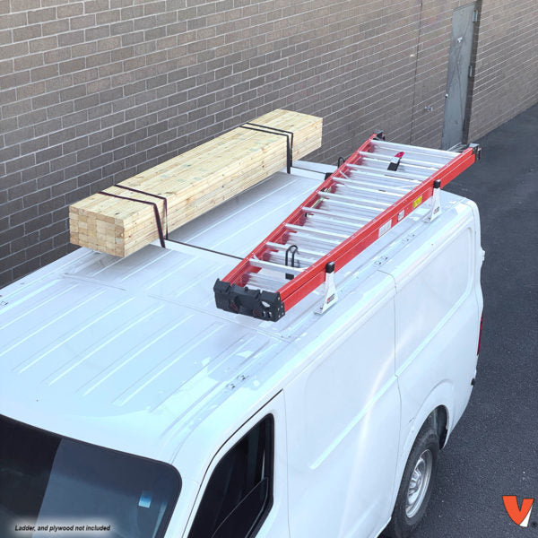 Vantech 2-Bar White Steel Bolt-On Ladder Rack System Nissan NV 2011-current Model H1302W