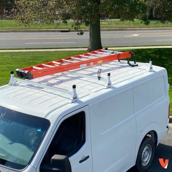 Vantech 3-Bar White Steel Bolt-On Ladder Rack System Nissan NV 2011-current Model H1303W