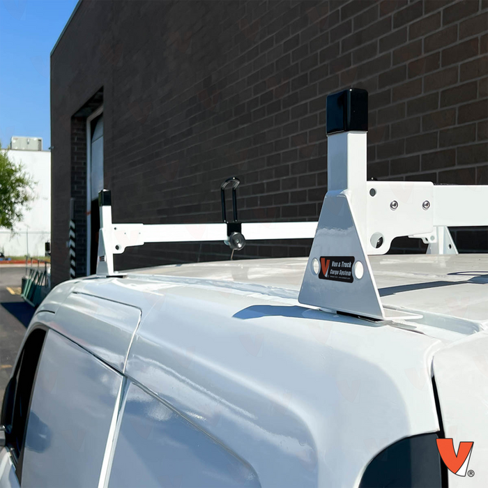 Vantech 2-Bar White Aluminum Bolt-On Ladder Rack System Ford Transit Connect 2014-current Model H1712W