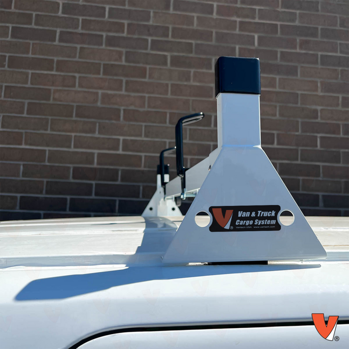 Vantech 2-Bar White Aluminum Bolt-On Ladder Rack System Ford Transit Connect 2014-current Model H1712W