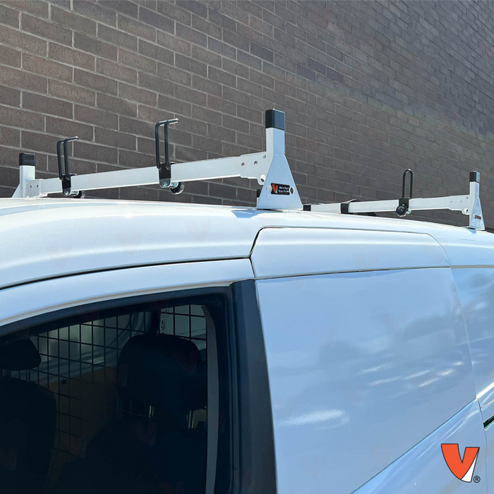 Vantech 2-Bar White Aluminum Bolt-On Ladder Rack System Ford Transit Connect 2014-current Model H1712W