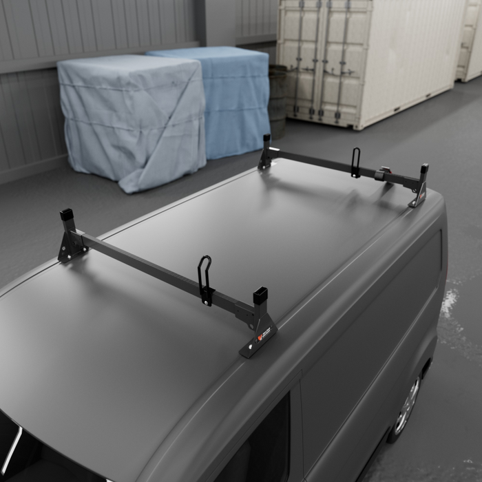 Vantech 2-Bar Black Aluminum Bolt-On Ladder Rack System Ford Transit Connect 2014-current Model H1712B