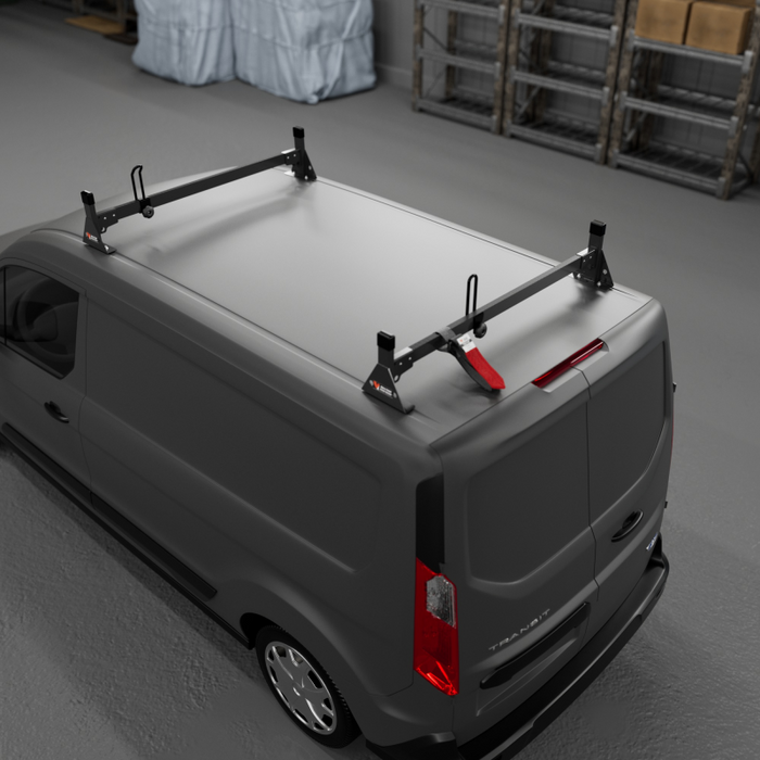 Vantech 2-Bar Black Aluminum Bolt-On Ladder Rack System Ford Transit Connect 2014-current Model H1712B