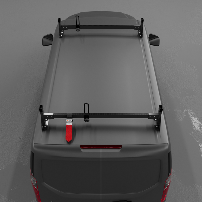 Vantech 2-Bar Black Aluminum Bolt-On Ladder Rack System Ford Transit Connect 2014-current Model H1712B