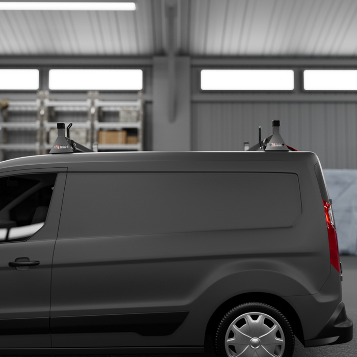 Vantech 2-Bar Black Aluminum Bolt-On Ladder Rack System Ford Transit Connect 2014-current Model H1712B