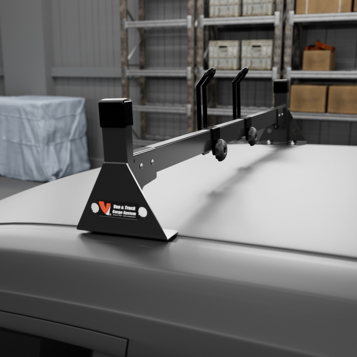 Vantech 2-Bar Black Aluminum Bolt-On Ladder Rack System Ford Transit Connect 2014-current Model H1712B