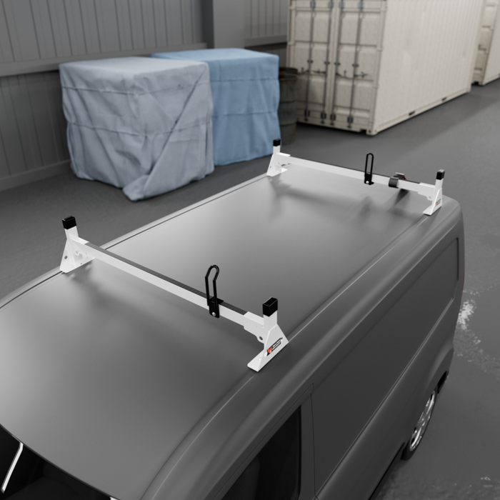 Vantech 2-Bar White Aluminum Bolt-On Ladder Rack System Ford Transit Connect 2014-current Model H1712W