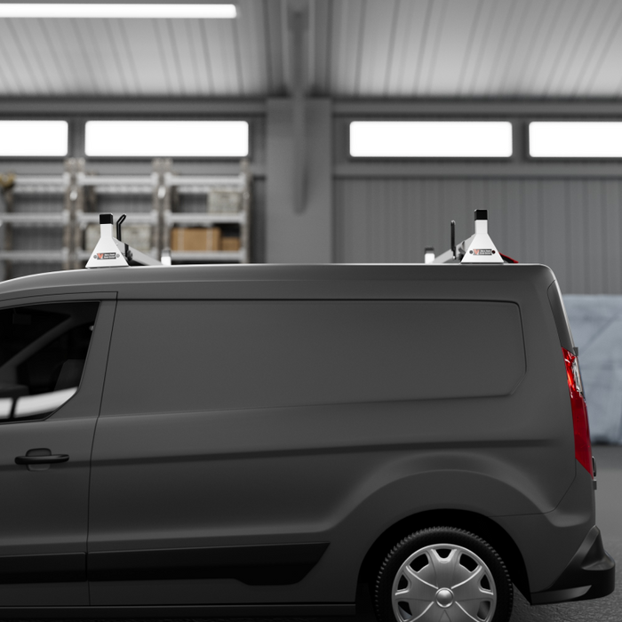 Vantech 2-Bar White Aluminum Bolt-On Ladder Rack System Ford Transit Connect 2014-current Model H1712W