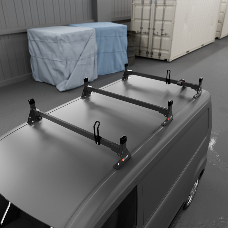 Vantech 3-Bar Black Aluminum Bolt-On Ladder Rack System Ford Transit C ...
