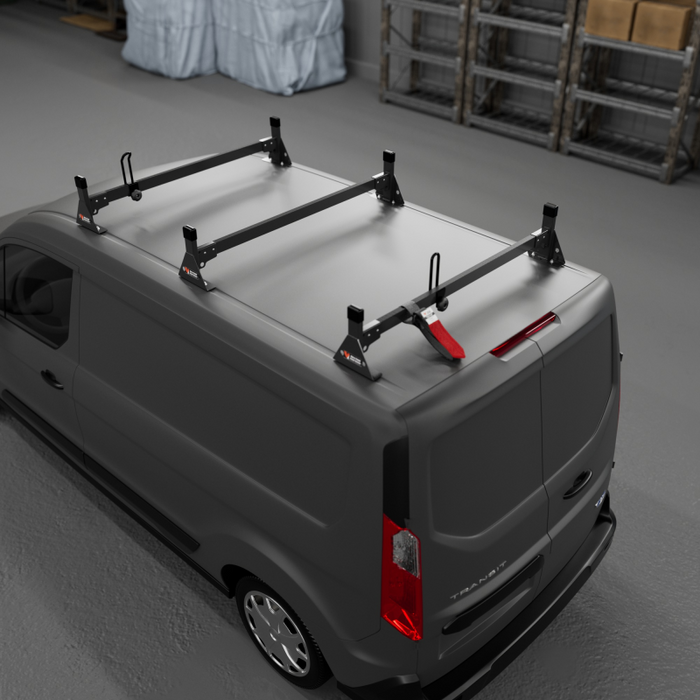 Vantech 3-Bar Black Aluminum Bolt-On Ladder Rack System Ford Transit Connect 2014-current Model H1713B