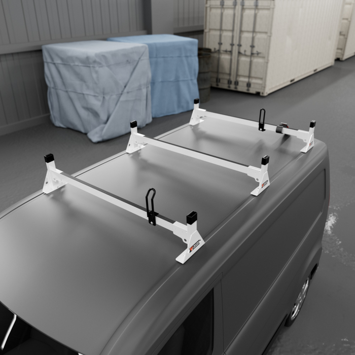 Vantech 3-Bar White Aluminum Bolt-On Ladder Rack System Ford Transit Connect 2014-current Model H1713W