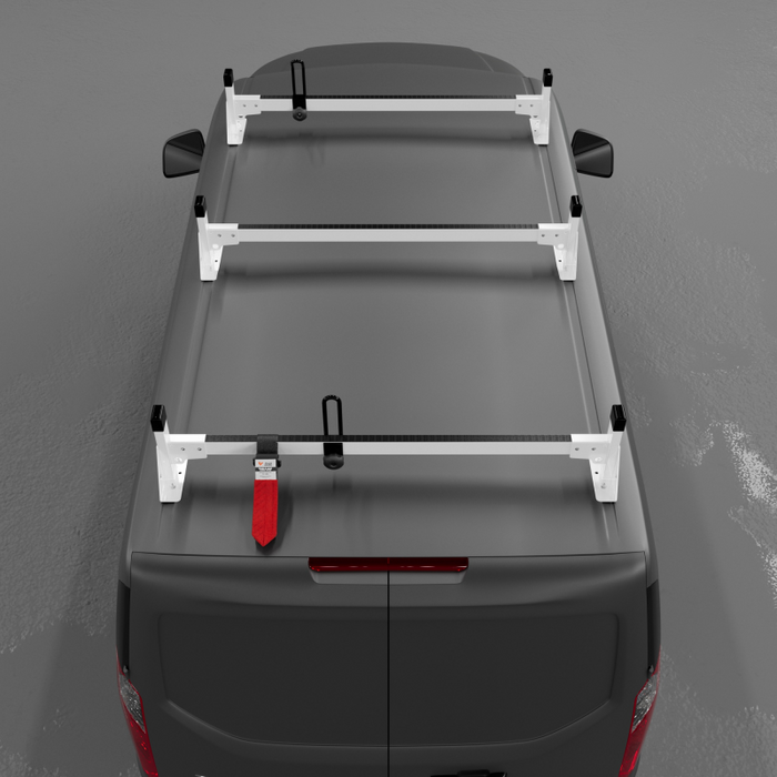 Vantech 3-Bar White Aluminum Bolt-On Ladder Rack System Ford Transit Connect 2014-current Model H1713W