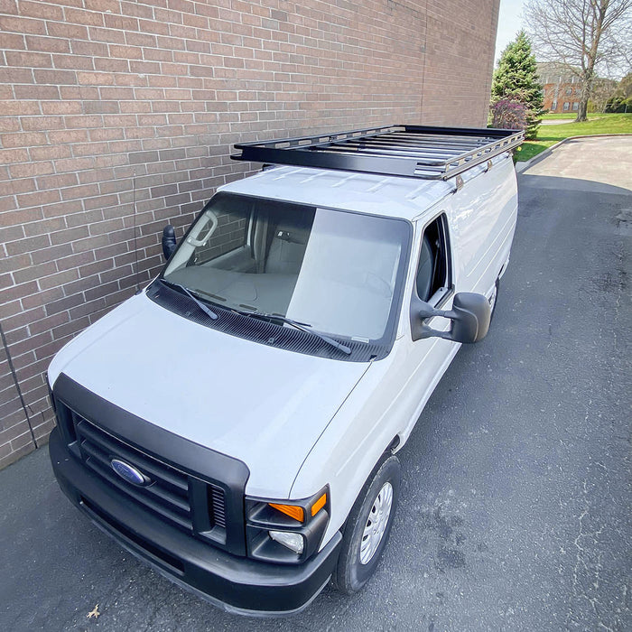 Vantech Black Aluminum Clamp-On Cargo Rack System Ford Econoline 1992-2014 Extended Model H1806DD04B