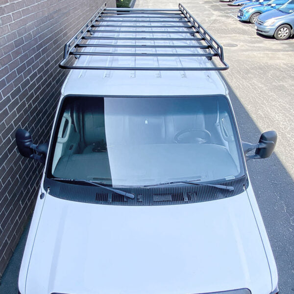 Vantech Black Aluminum Clamp-On Cargo Rack System Ford Econoline 1992-2014 Regular Model H1805EB03B