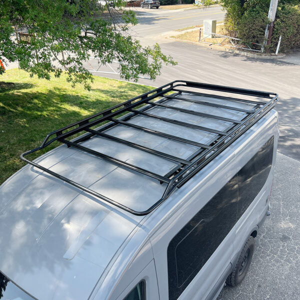 Vantech Black Aluminum Bolt-On Cargo Rack System Ford Transit 2015-current Medium Roof / 130" WB Model H1809ED02B