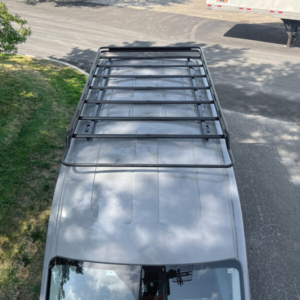 Vantech Black Aluminum Bolt-On Cargo Rack System Ford Transit 2015-current Medium Roof / 130" WB Model H1809ED02B