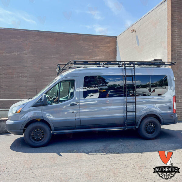 Vantech Black Aluminum Bolt-On Cargo Rack System Ford Transit 2015-current Medium Roof / 148" WB Model H1811FD04B