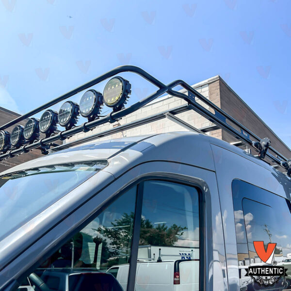 Vantech Black Aluminum Bolt-On Cargo Rack System Ford Transit 2015-current Medium Roof / 148" WB Model H1811FD04B