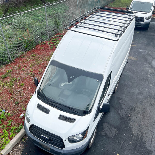 Vantech Black Aluminum Bolt-On Cargo Rack System Ford Transit 2015-current High Roof / 148" WB Model H1812ED02B