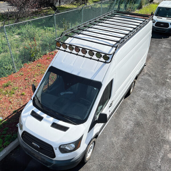 Vantech Black Aluminum Bolt-On Cargo Rack System Ford Transit 2015-current High Roof / 148" WB / Extended Model H1813FD05B