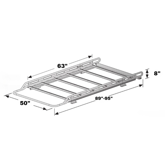 Vantech Black Aluminum Bolt-On Cargo Rack System Ford Transit Connect 2014-current SWB Model H1816EB31B