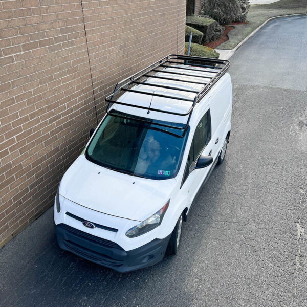 Vantech Black Aluminum Bolt-On Cargo Rack System Ford Transit Connect 2014-current LWB Model H1817FD02B