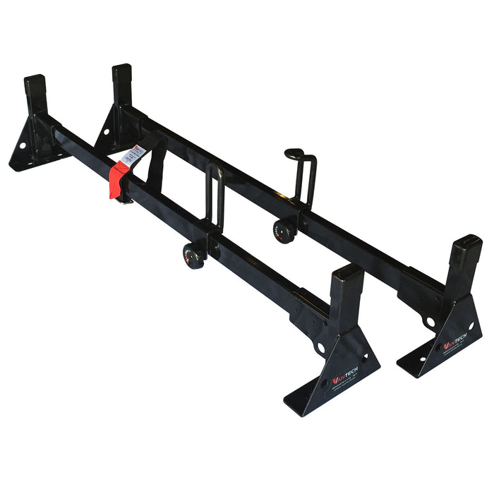 Vantech 2-Bar Black Steel 42"- 46" (W) Ladder Rack System Universal Midsize Van Model H2095B