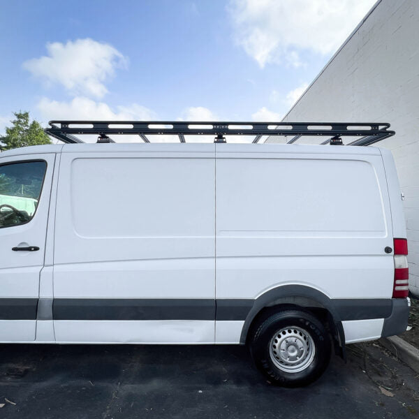 Vantech Black Aluminum Cargo Rack System Mercedes Sprinter 2007-current Low Roof / 144" WB Model H3003DD04B