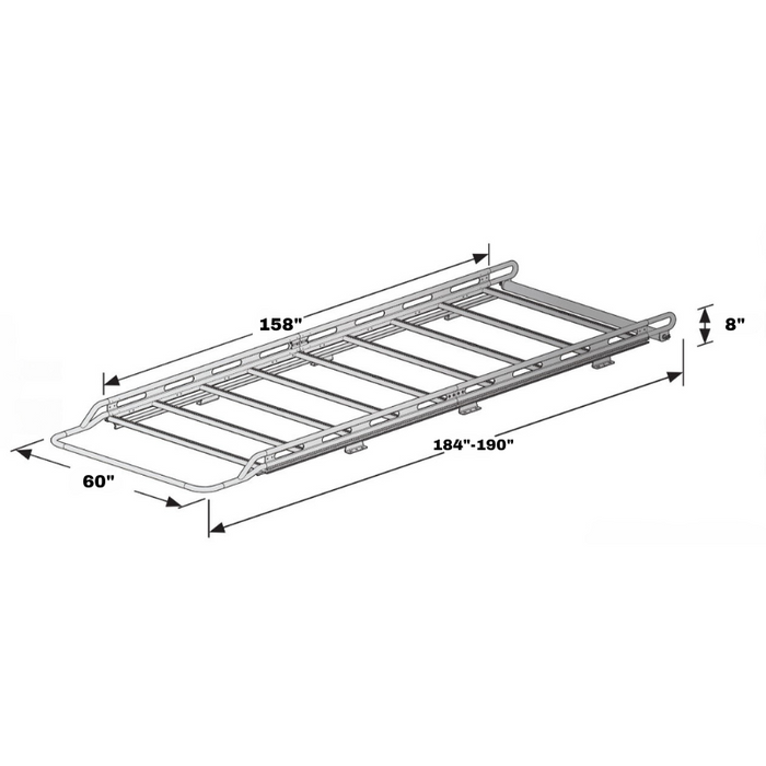 Vantech Black Aluminum Cargo Rack System Mercedes Sprinter 2007-curren ...