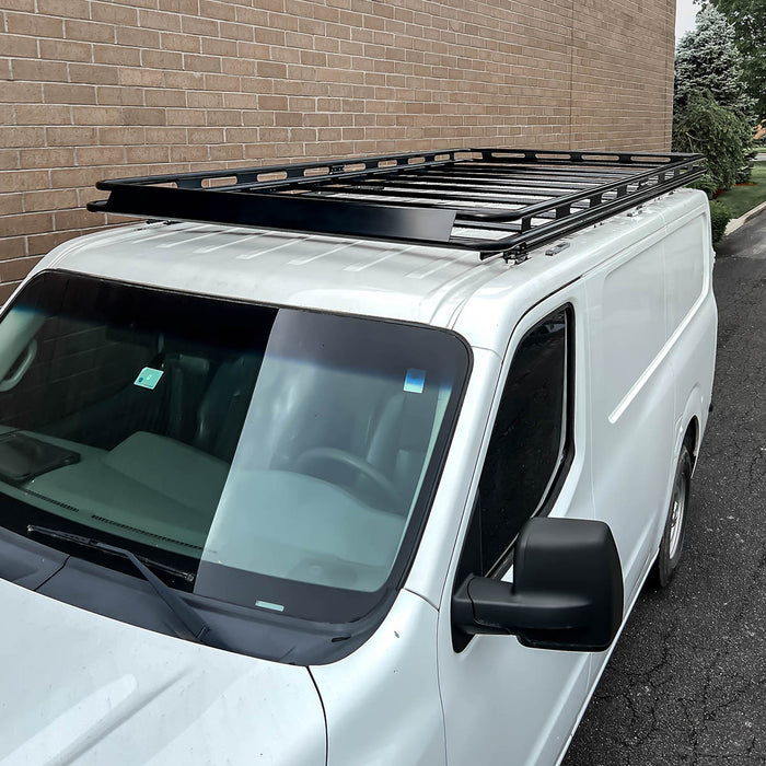 Vantech Black Aluminum Bolt-On Cargo Rack System Nissan NV Cargo 2012-2021 Low Roof Model H3301DD04B