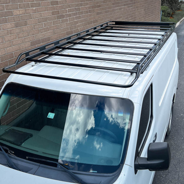 Vantech Black Aluminum Bolt-On Cargo Rack System Nissan NV Cargo 2012-2021 Low Roof Model H3301EC04B