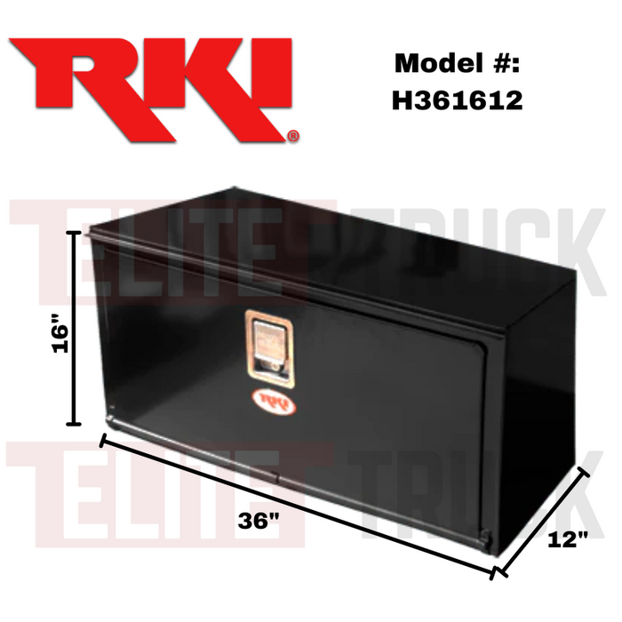 RKI Underbody Truck Box 36x16x12 H-Series 14 Gauge Black Steel Model # H361612