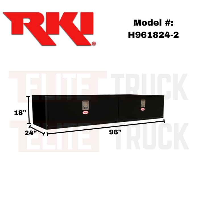RKI Underbody Truck Box 96x18x24 H-Series 14 Gauge Black Steel Two Doors Model # H961824-2