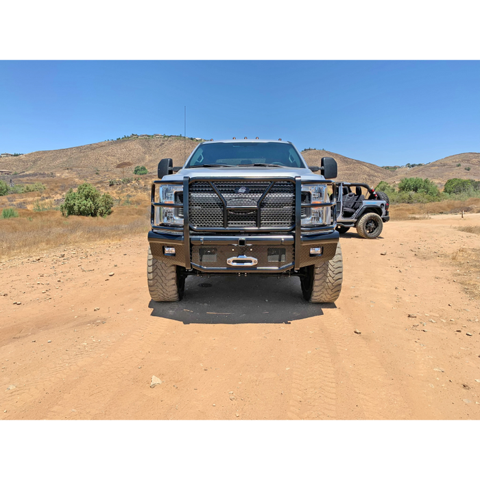 Steelcraft HD Front Bumper W/ Grille Guard, Winch Ready, Semi-Gloss Black Model HD11380RCCW