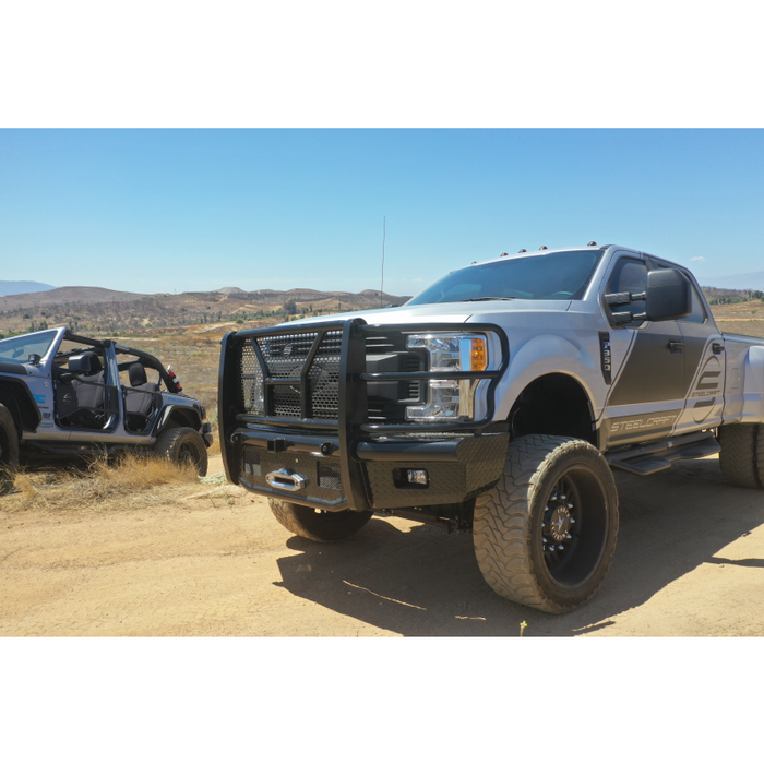 Steelcraft HD Front Bumper W/ Grille Guard, Winch Ready, Semi-Gloss Black Model HD11380RCCW