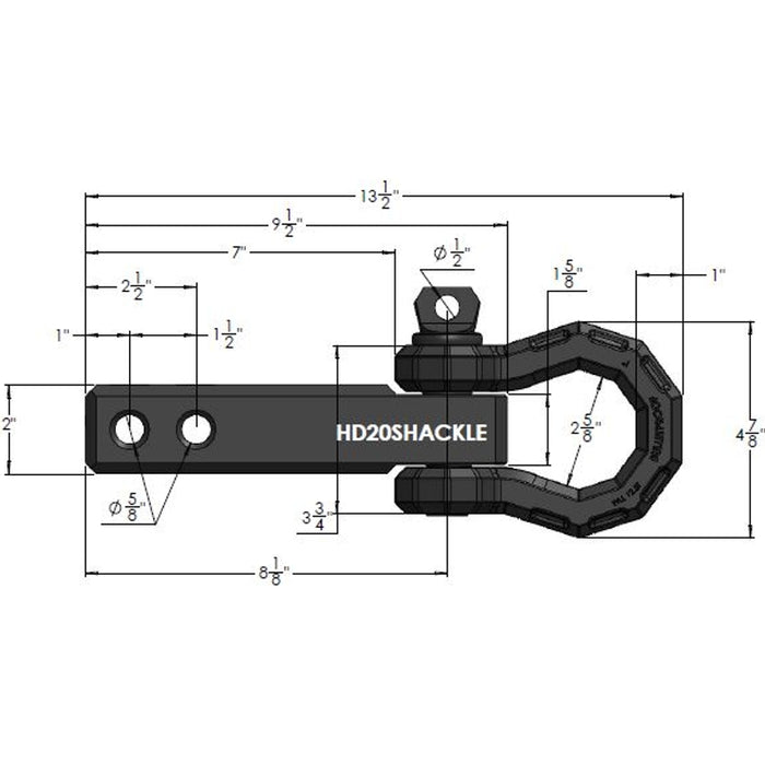BulletProof Hitches BulletProof 2.0" Heavy Duty Receiver Shackle Model HD20SHACKLE