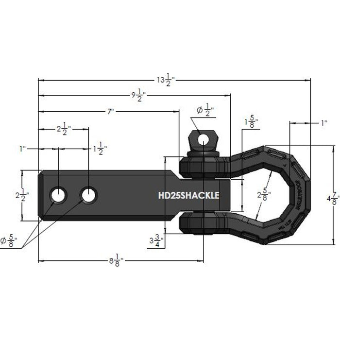 BulletProof Hitches BulletProof 2.5" Heavy Duty Receiver Shackle Model HD25SHACKLE