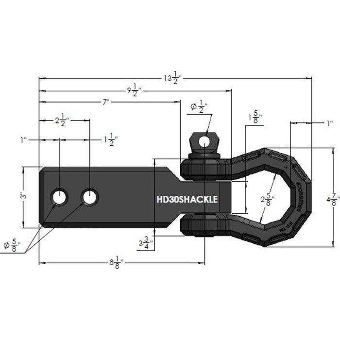 BulletProof Hitches BulletProof 3.0" Heavy Duty Receiver Shackle Model HD30SHACKLE
